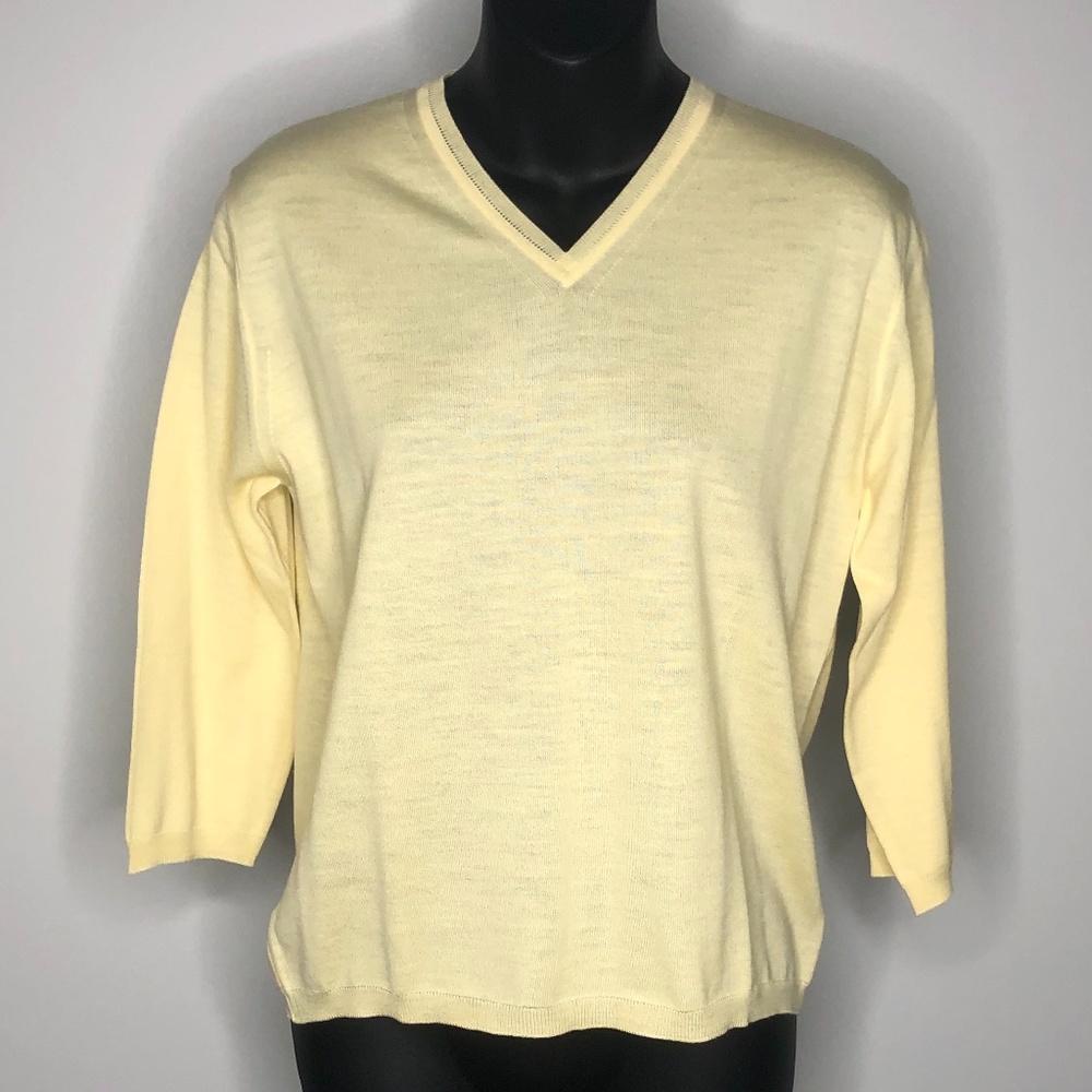 TSE Yellow Half Sleeve 100% New Wool Sweater